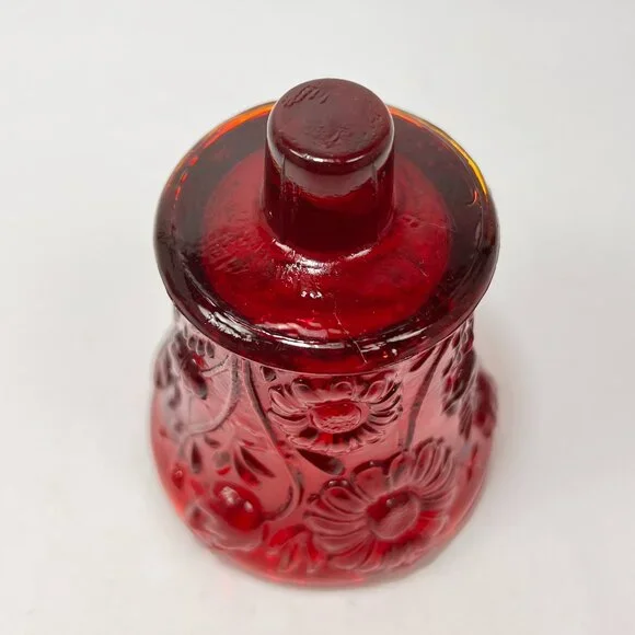 Vtg Homco Daisy Floral Red Glass Peg Votive Candle Holder Home Interiors Glows - Picture 9 of 15